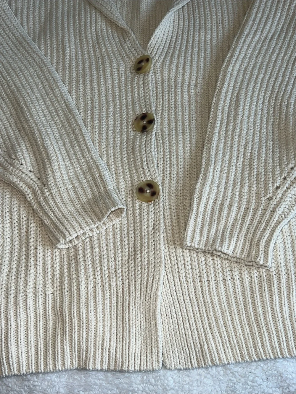 Free People Swim Too Deep Chunky Knit Slouchy Cardigan Boho M NWT